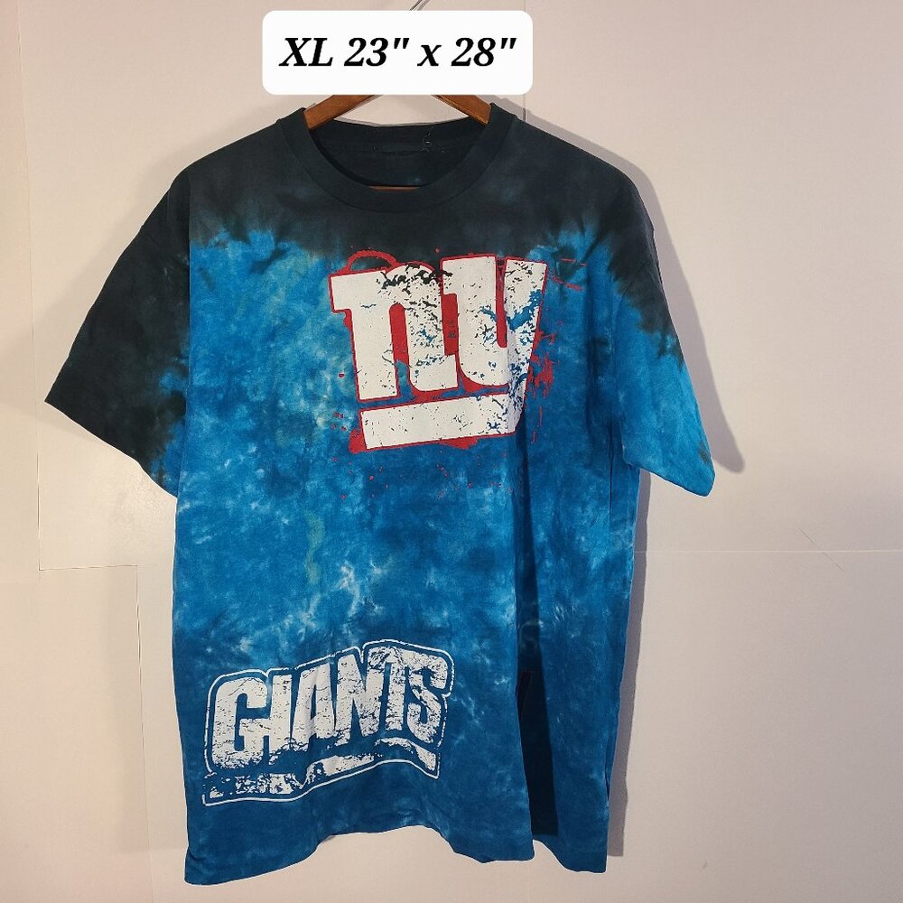 Vintage 90s New York Giants NFL Men's XL Tie Dyed T-Shirt Single Stitch